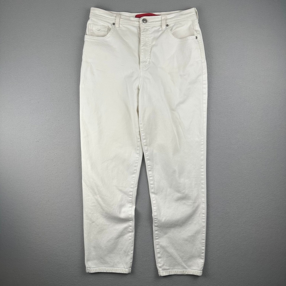Gloria Vanderbilt Amanda Jeans Womens 10 Medium White High Rise Straight Leg